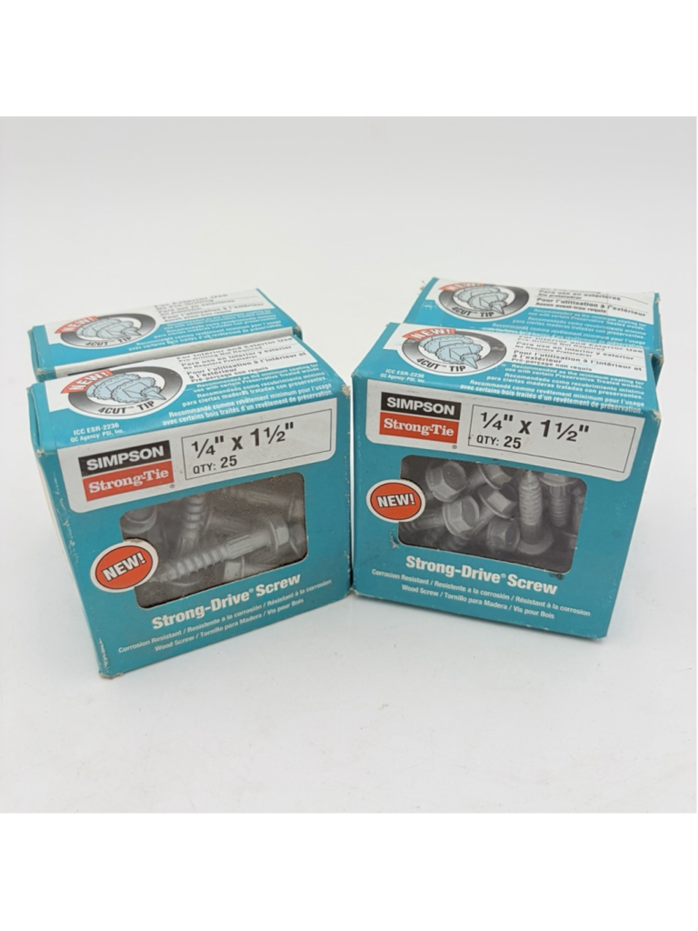 Simpson Strong-Tie SDS25112-R25 Strong-Drive Screws 1/4 x 1-1/2 Lot of 4